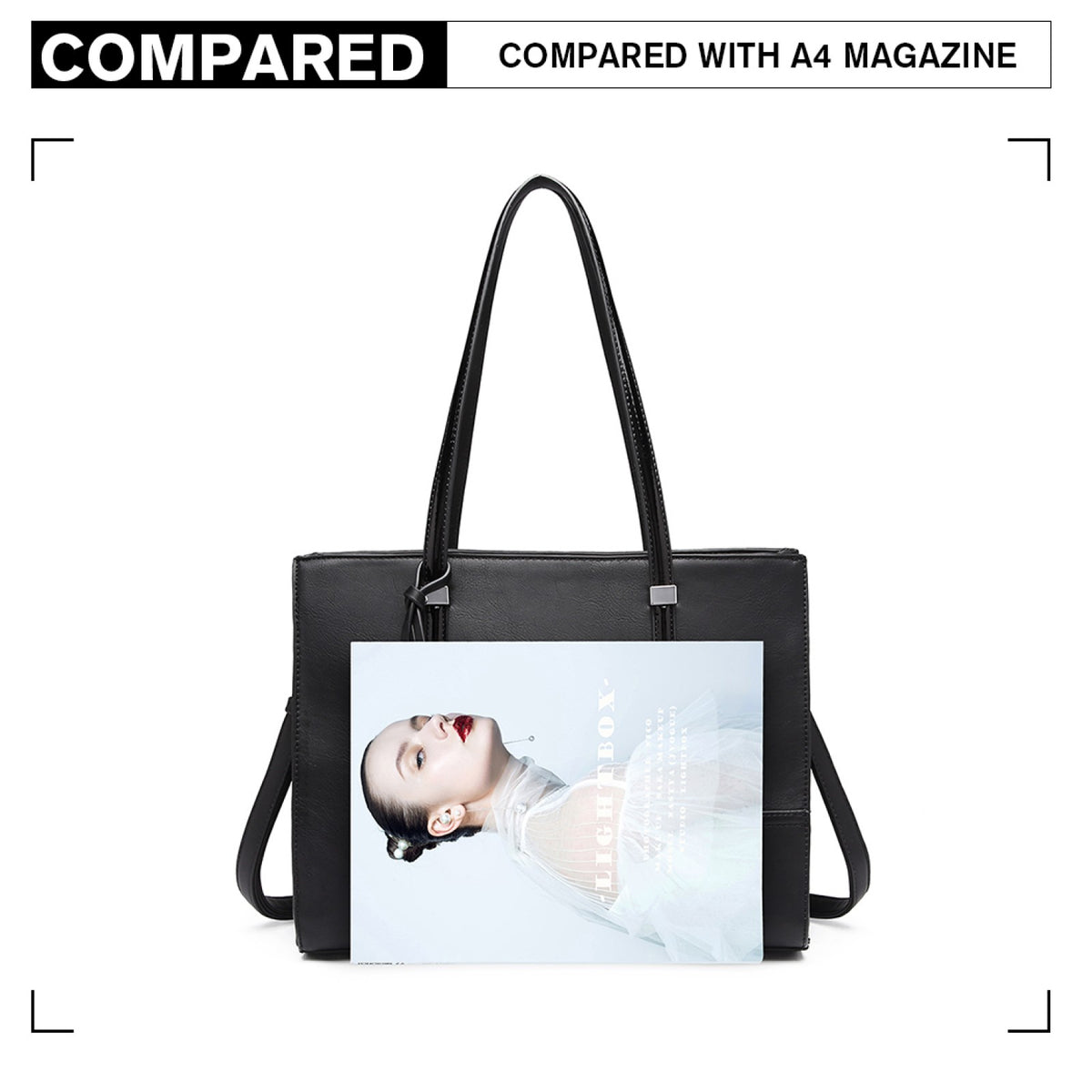 Miss Lulu Glossy Detail Shoulder Bag