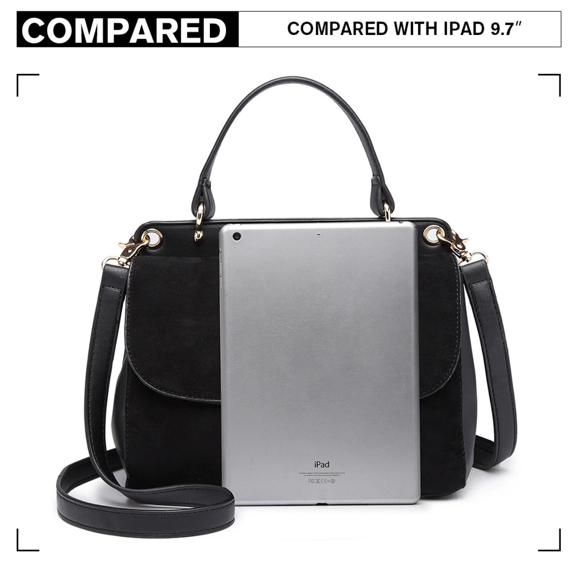 Kono Miss Lulu Stylish Ladies Leather Handbag Shoulder Bag Black