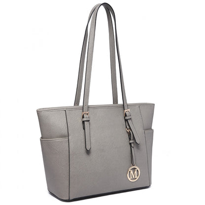 Miss Lulu Faux Leather Adjustable Handle Tote Bag