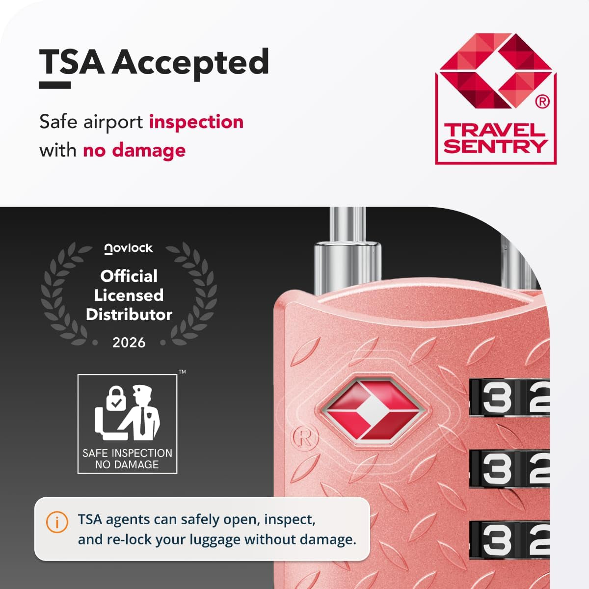 TSA Padlock for Suitcases, TSA Approved Luggage Locks for Travel