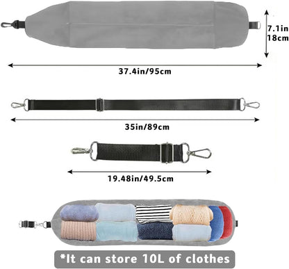 Stuffable Neck Pillow for Travel, Travel Pillow Stuffable with Clothes, Travel Neck Pillows with Adjustable Straps for Essentials Extra Luggage(Grey)