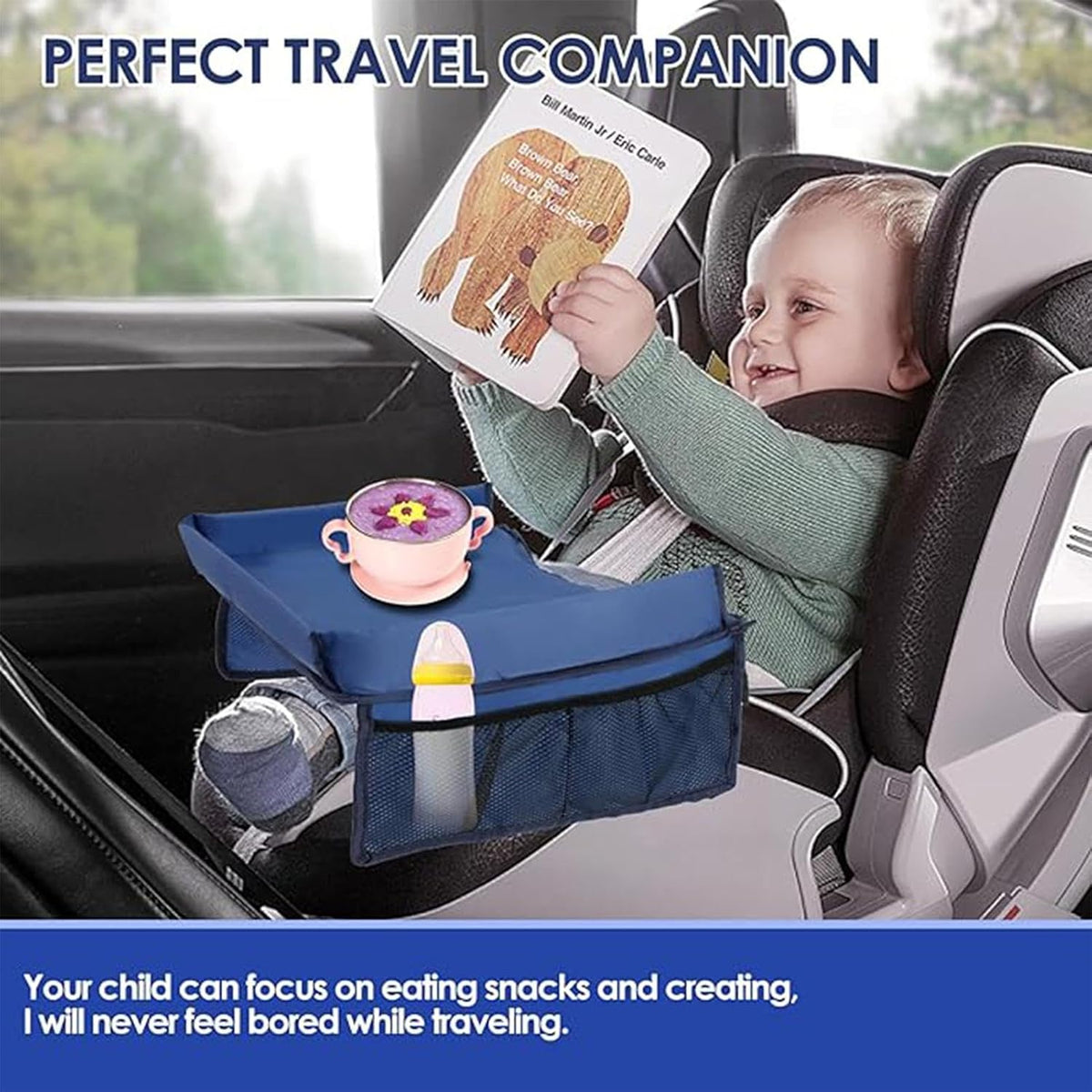 Folding Kids Lap Desk - Car Seat Travel Tray for Road Trip Activities
