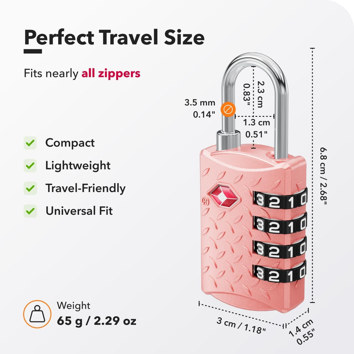 TSA Padlock for Suitcases, TSA Approved Luggage Locks for Travel