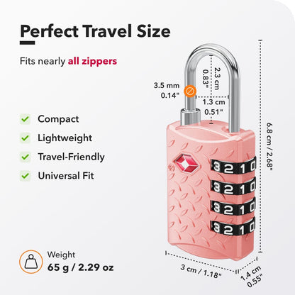 TSA Padlock for Suitcases, TSA Approved Luggage Locks for Travel