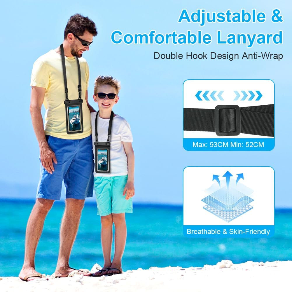 Waterproof Phone Pouch, 2 Pack Large Phone Waterproof Phone Case