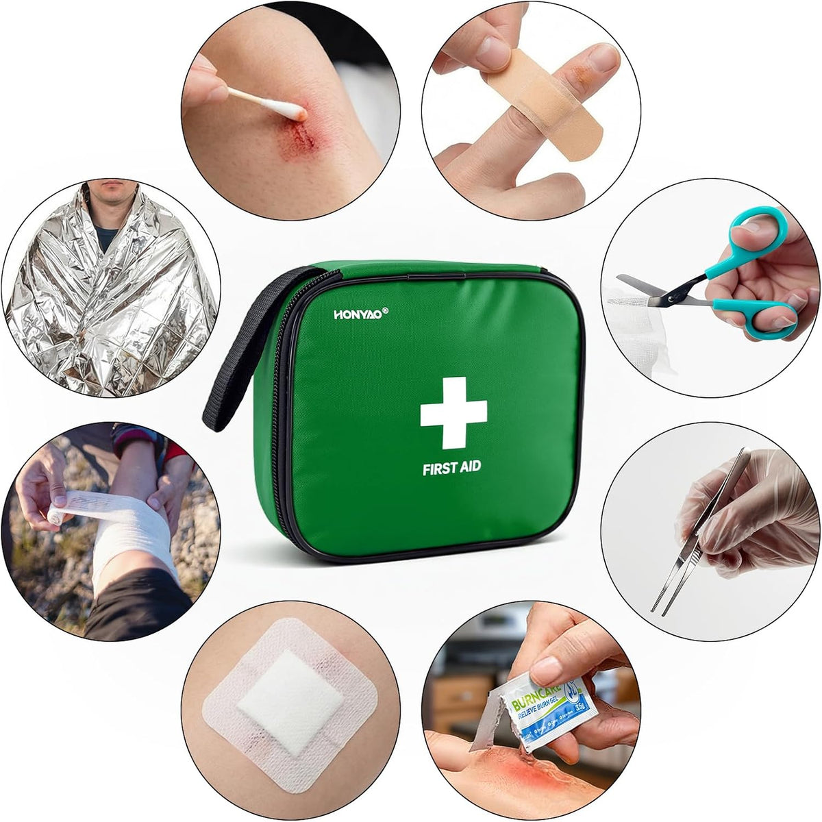 125 Pcs First Aid Kit Waterproof, Portable Survival Kits, Emergency Compact First Aid Bag - Safety Essentials for Travel Camping Car Home Outdoor Workplace Kids Hiking Motorbike Cycling