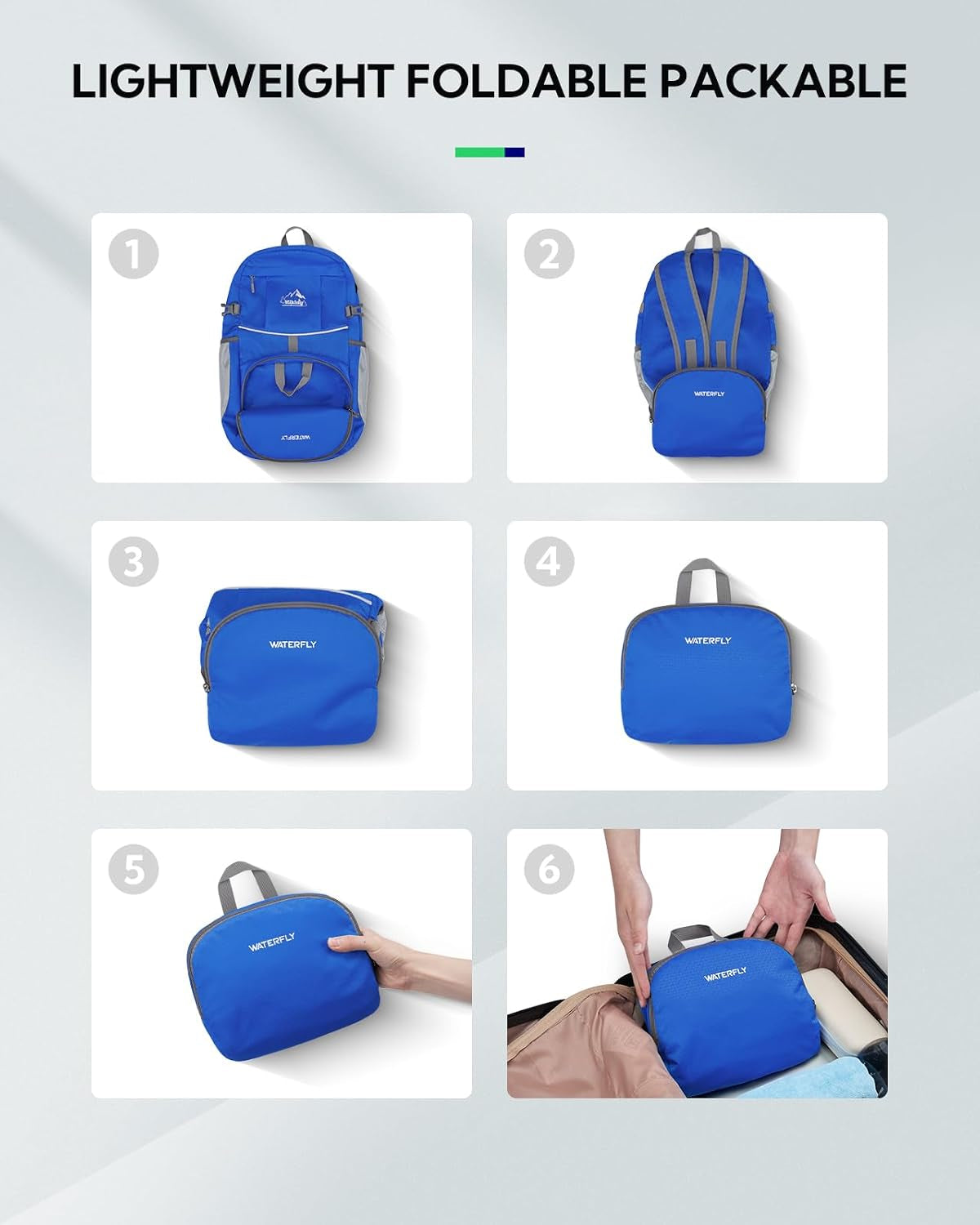 Foldable Lightweight Hiking Backpack: 25L Packable Rucksack