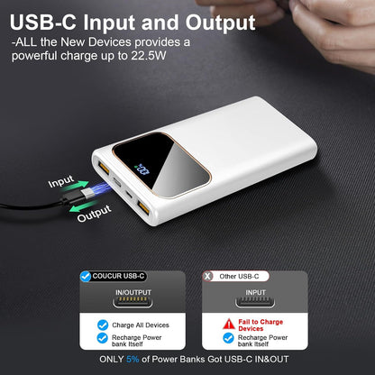 Power Bank 10000Mah, 22.5W Portable Charger for Iphone&Android