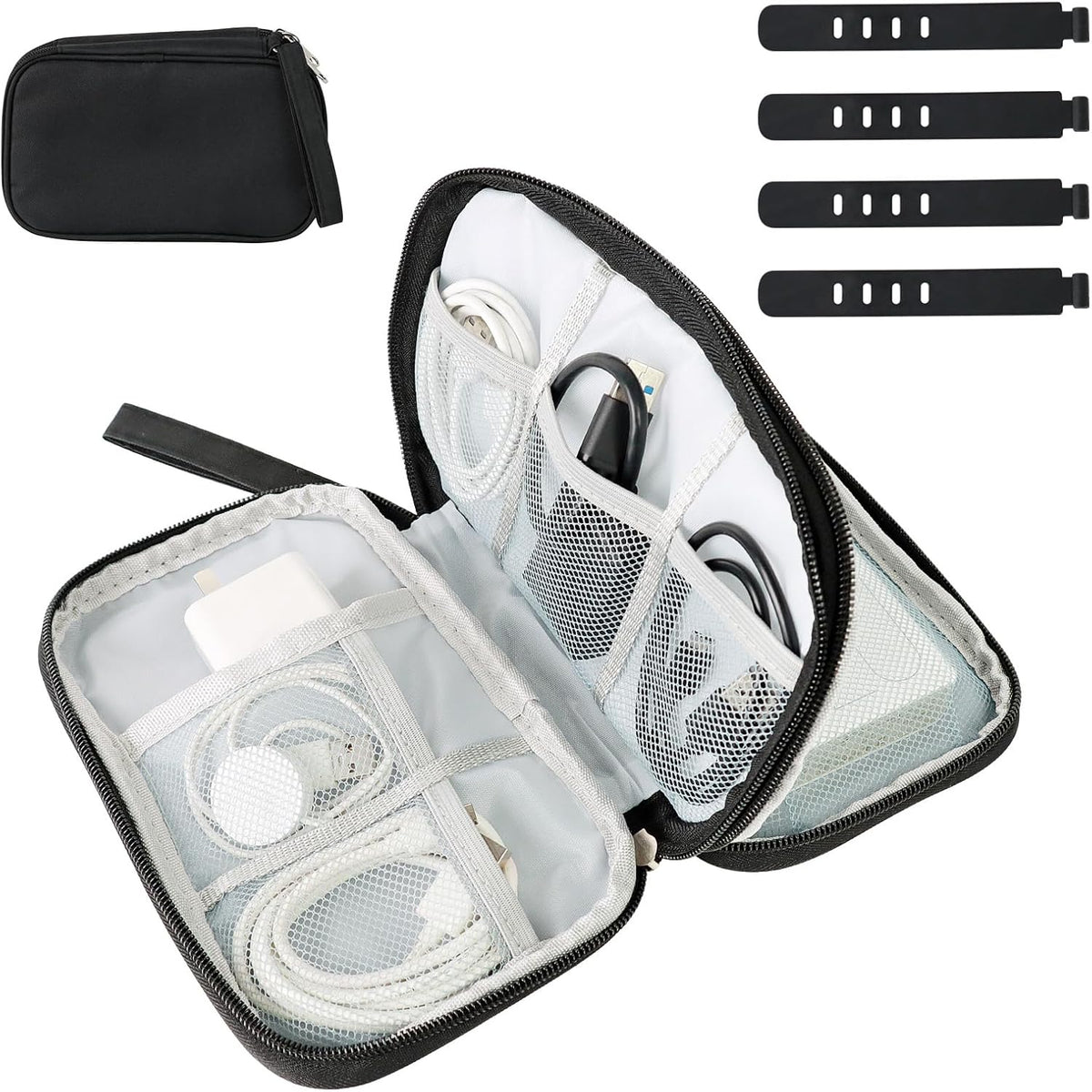 Electronics Accessories Organiser Bag Travel Cable Organiser Bag Black