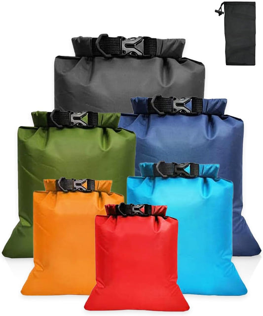 Waterproof Dry Bag Set 6 Pcs, Large Capacity Ripstop Dry Bag Waterproof in 8L 5L 3.5L 3L 2.5L 1.5L Organizer Storage Bags for Outdoor Hiking Camping Fishing Cycling (Multicolor) (Dry Bag-11)
