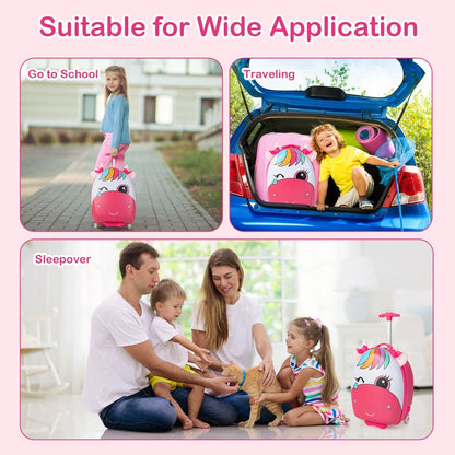 Kids Luggage with Light-Up Wheels and Telescopic Handle