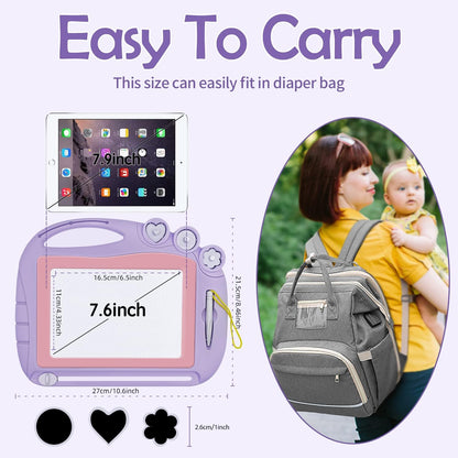 Magnetic Drawing Board Travel Size, Erasable Doodle Sketching Writing Board Pad Travel Games for Kids in Car, Early Education Learning Skill Development Toys for Girls Age 3 4 5 Year Old