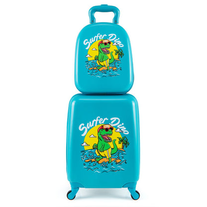 2 Pieces Kid Luggage Set with 4 Spinner Wheels and Telescopic Handle