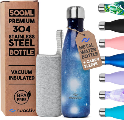 Stainless Steel Water Bottle 500Ml Vacuum Insulated Metal Flask