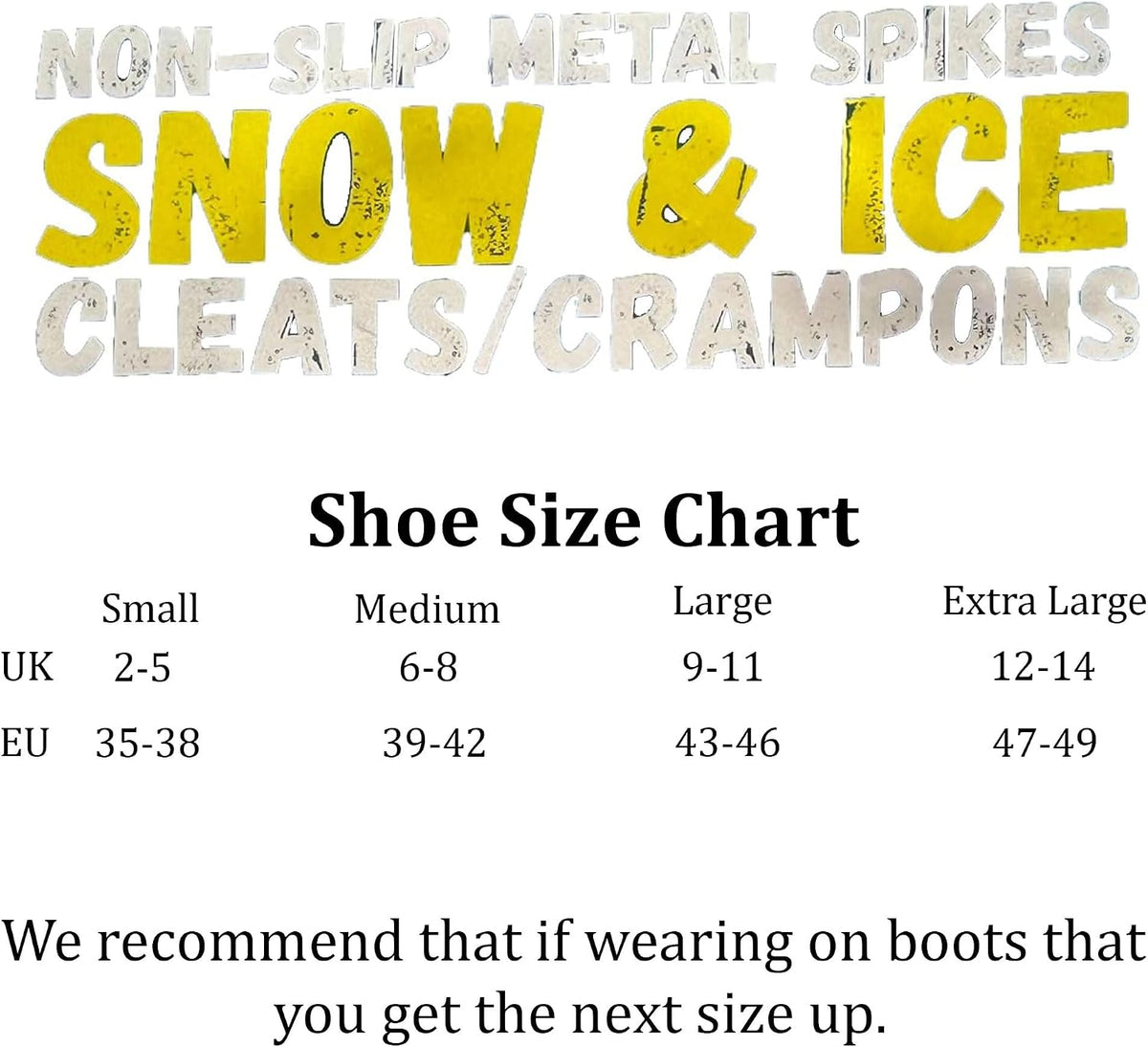 10-STUD Ice Snow Grips, anti Slip Winter Ice Cleats Universal Over-Shoe Spikes Stretch Fit Snow & Ice Crampons Traction Cleats Grips