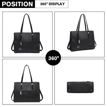 Miss Lulu Glossy Detail Shoulder Bag