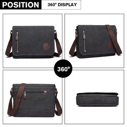 Kono RFID-Blocking Retro Style Canvas Cross Body Messenger Bag