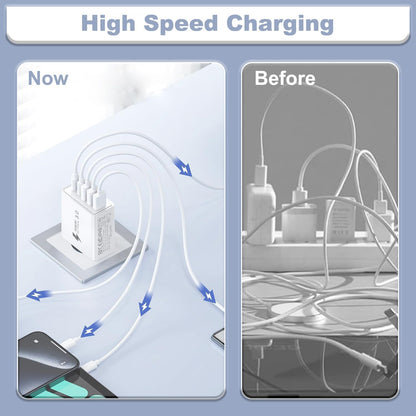EU Travel Adapter Charger, European Plug Adapter Fast Charging with 2 USB C&3 USB A, 50W European Wall Adaptor Eu Adaptor Plug Fast Charger Compatible with Iphone 18 Pro 17 16 15, Samsung Galaxy S25