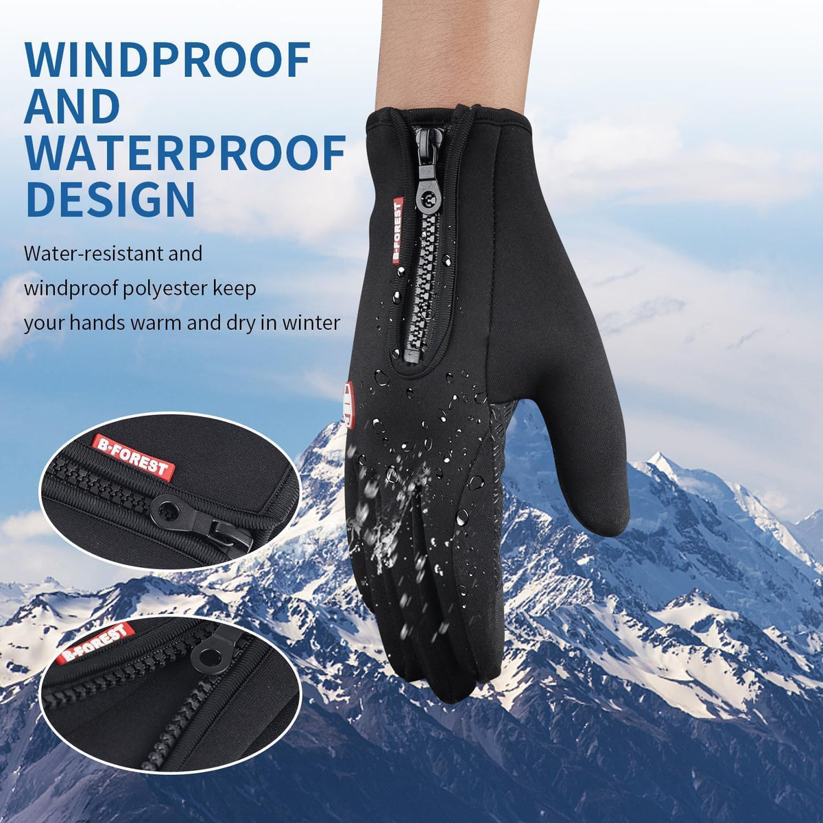 Winter Thermal Gloves for Cycling Bike Riding Driving Golf Netball Touchscreen Windproof Anti-Slip Warm Handwear Men Women Ladies Gloves for Outdoor Sport Daily Work Running Fishing Walking Climbing