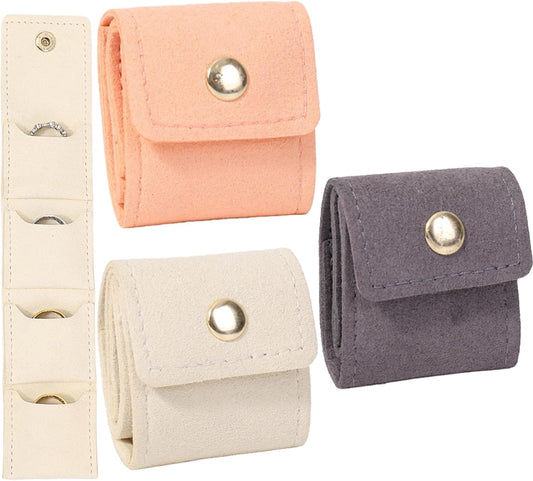 3PCS Mini Travel Jewellery Pouches, Travel Jewellery Box with Buckle