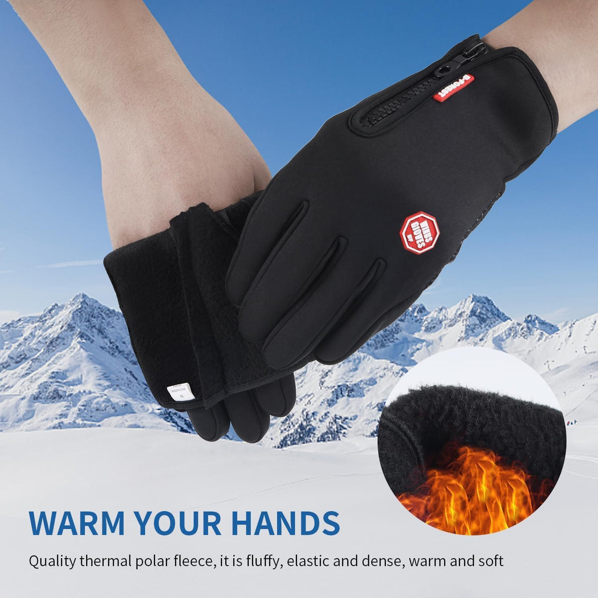Winter Thermal Gloves for Cycling Bike Riding Driving Golf Netball Touchscreen Windproof Anti-Slip Warm Handwear Men Women Ladies Gloves for Outdoor Sport Daily Work Running Fishing Walking Climbing