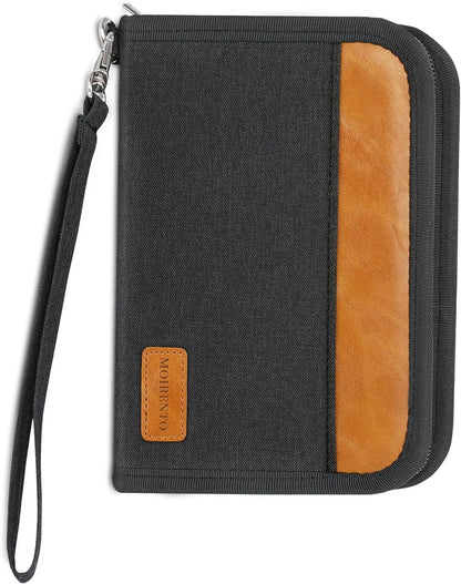 RFID Passport Holder Travel Wallet for 2 - A5 Zip Purse, Red