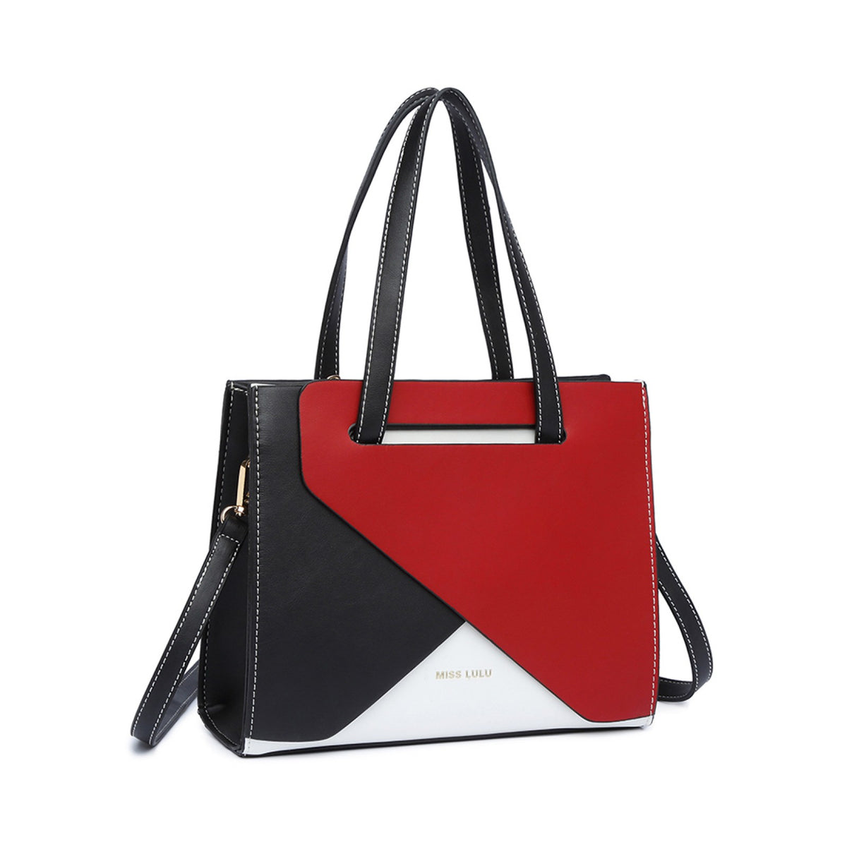 Miss Lulu Contrast Panel Shoulder Bag