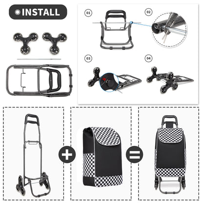 Kono 6 Wheel Push Shopping Trolley