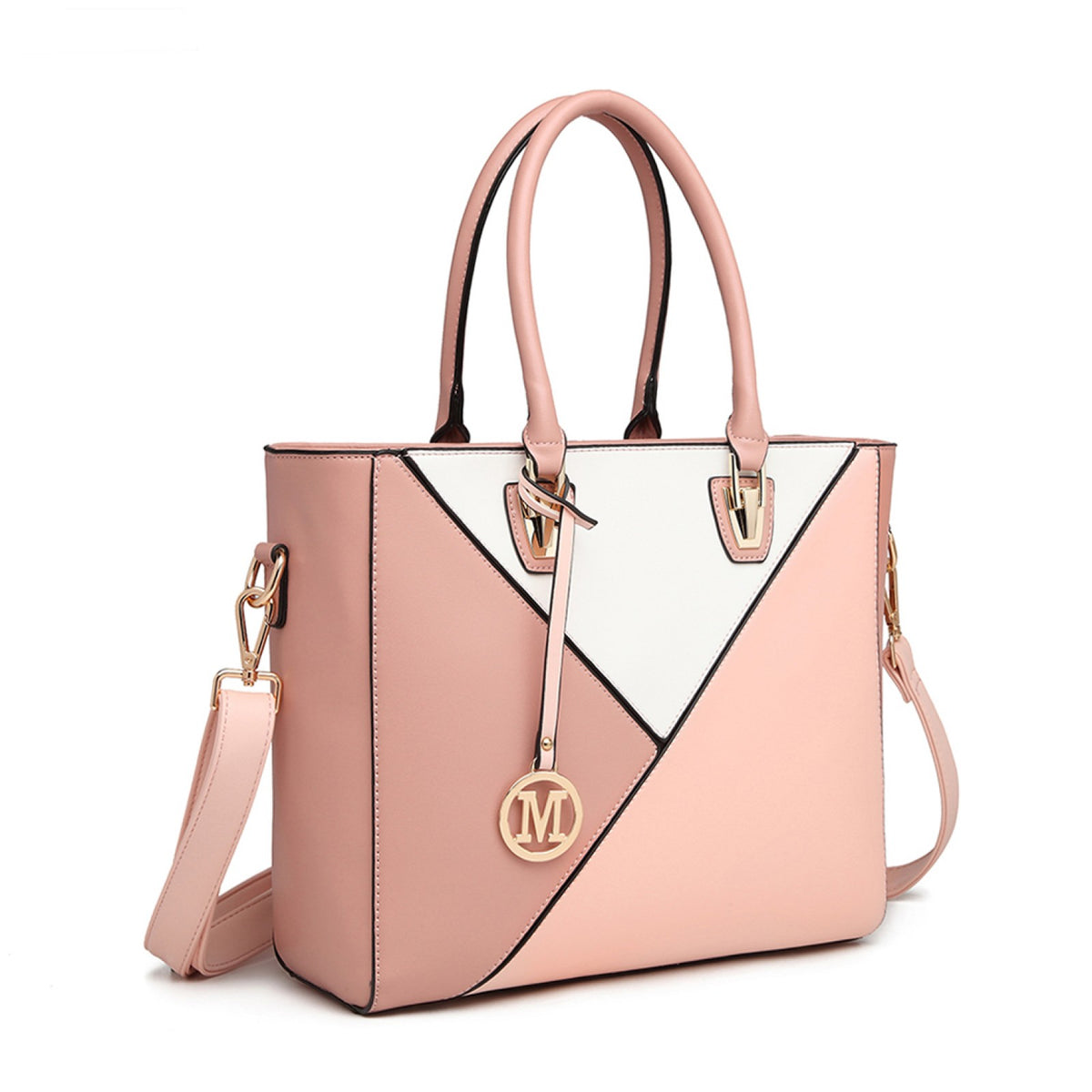 Miss Lulu Leather Look Geometric Ombre Handbag