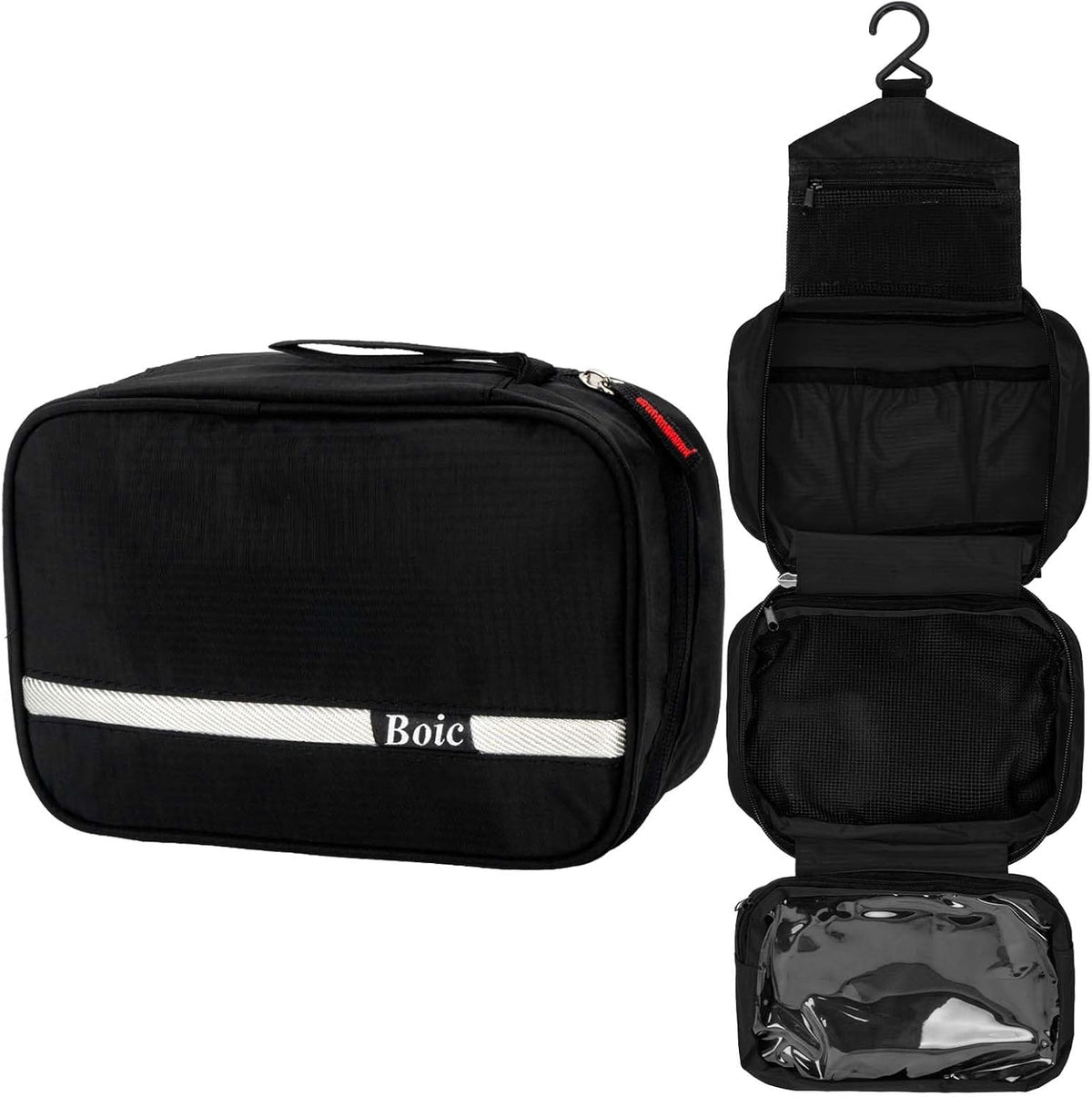 Hanging Toiletry Bag, Foldable Travel Wash Bag with Hanging Hook, Blue