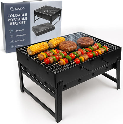 Small BBQ Portable Charcoal Grill | Camping Table Top Foldable BBQ