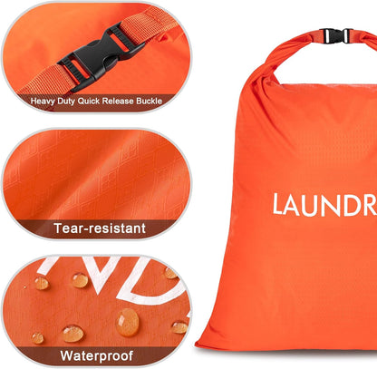 2 Pack Travel Laundry Bag, Nylon Washing Bags for Laundry, Camping