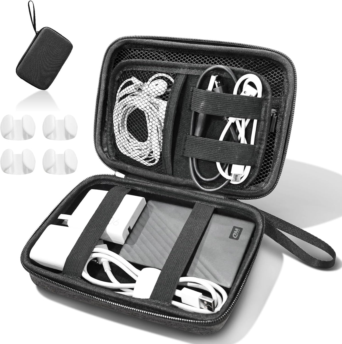 Portable Cable Organiser Bag - with 4 Buckles