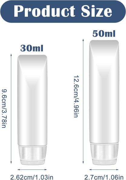 6Pcs Travel Bottles for Toiletries 50Ml,30Ml & 50Ml Clear Plastic Empty Squeeze Bottle,Transparent Refillable Travel Bottles,Leak Proof Small Squeeze Bottle for Toiletries,Makeup,Shampoo