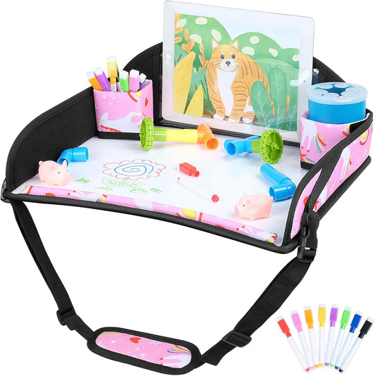 Kids Travel Tray for Car Seat, Road Trip Activities for Kids