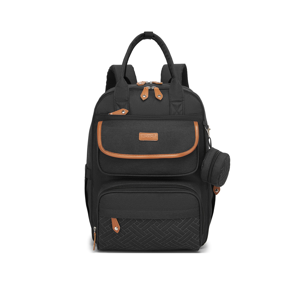 Kono 3-in-1 Mummy Nappy Backpack with Changing Mat & Insulated Pacifier Pouch