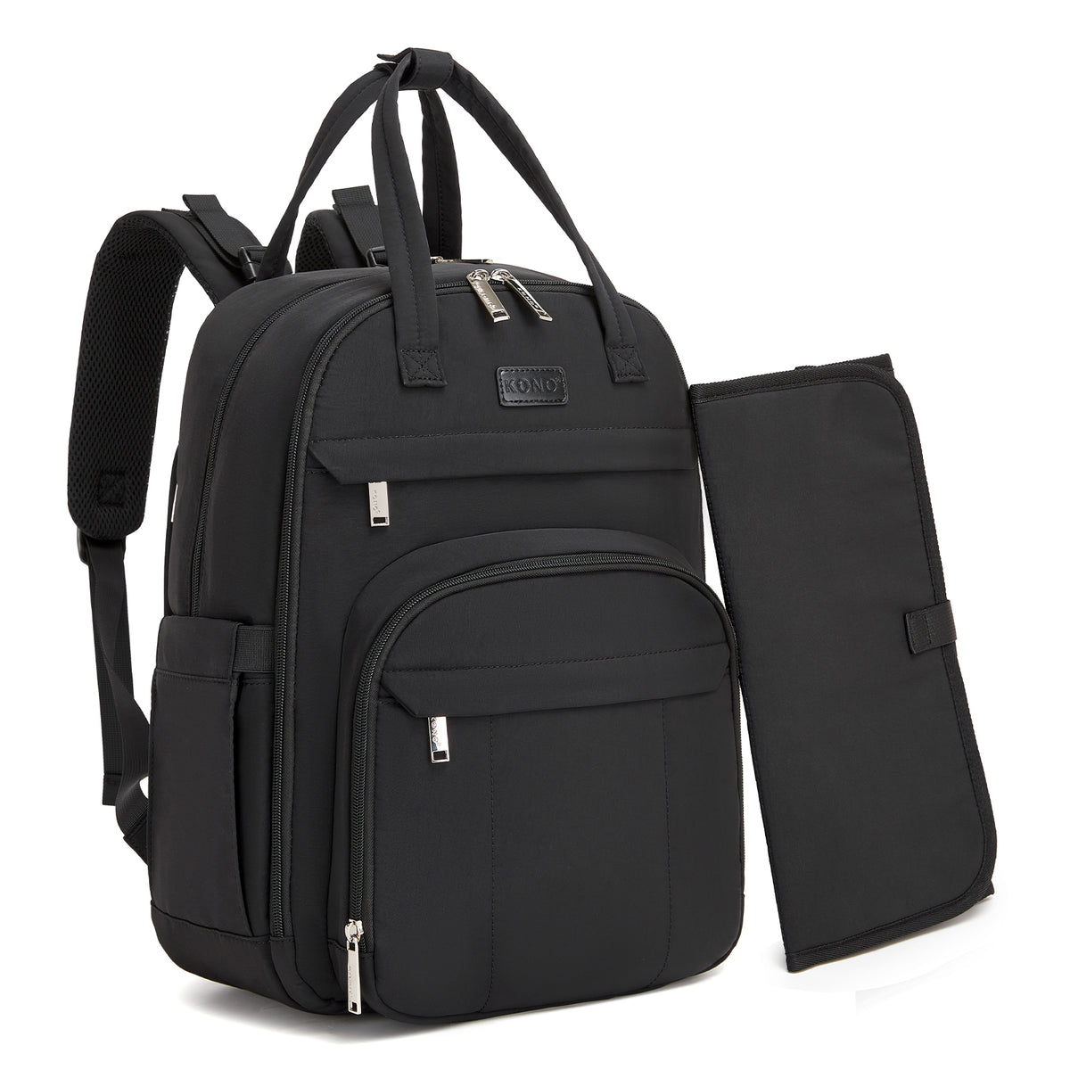 Kono 2-in-1 Nappy Changing Backpack, Large Capacity Diaper Bag With Changing Mat