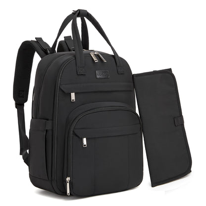 Kono 2-in-1 Nappy Changing Backpack, Large Capacity Diaper Bag With Changing Mat
