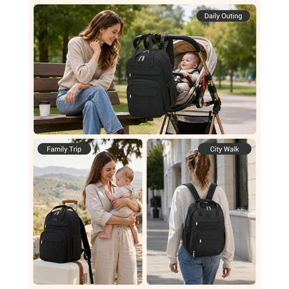 Kono 2-in-1 Nappy Changing Backpack, Large Capacity Diaper Bag With Changing Mat