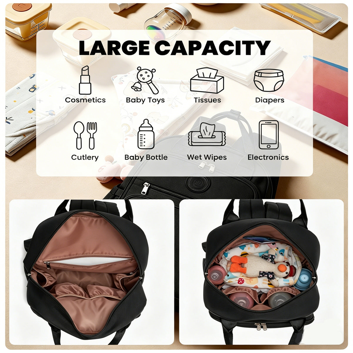 Miss Lulu Stylish Multifunctional Baby Changing Backpack