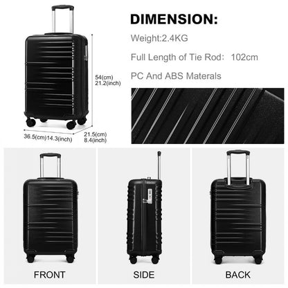 British Traveller Durable Polycarbonate and ABS Hard Shell Suitcase With TSA