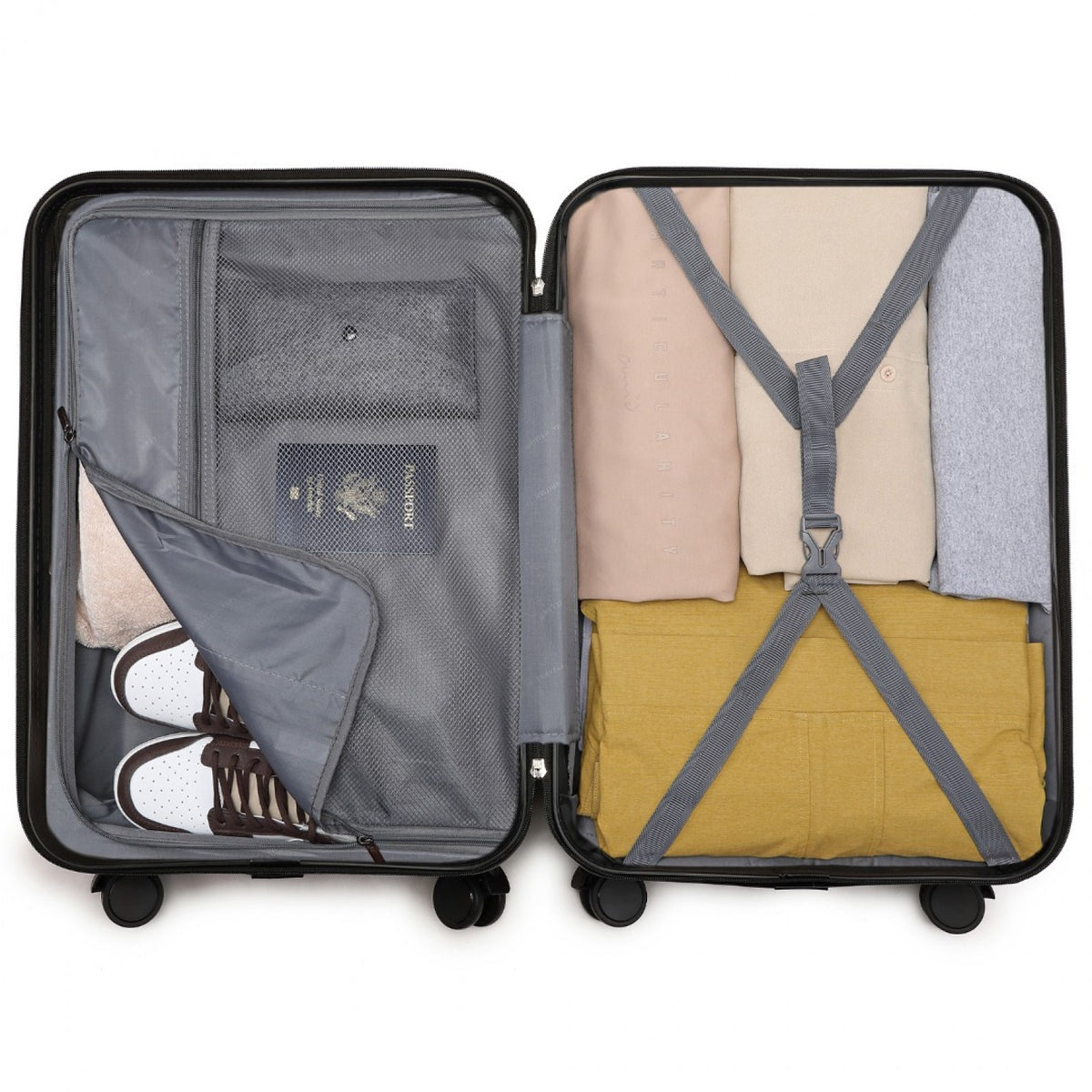 British Traveller Durable Polycarbonate and ABS Hard Shell Suitcase With TSA