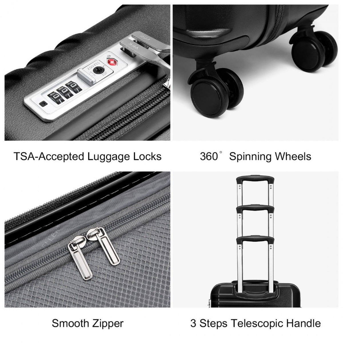 British Traveller Durable Polycarbonate and ABS Hard Shell Suitcase With TSA