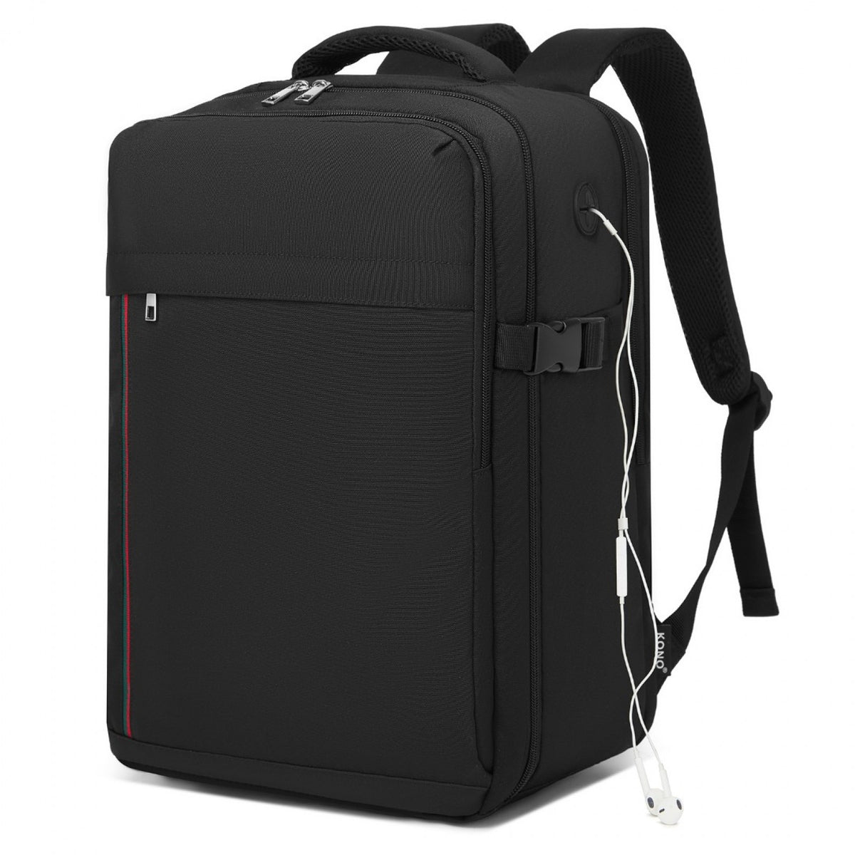 Kono 20L Cabin Backpack with Red Trim for 15.6” Laptop– Water-Resistant Travel