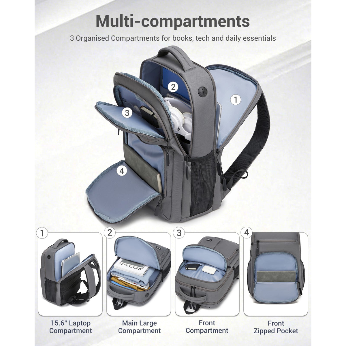 Kono Laptop Backpack with 15.6" Laptop Compartment