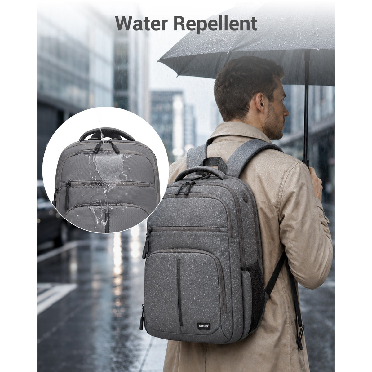 Kono Laptop Backpack with 15.6" Laptop Compartment