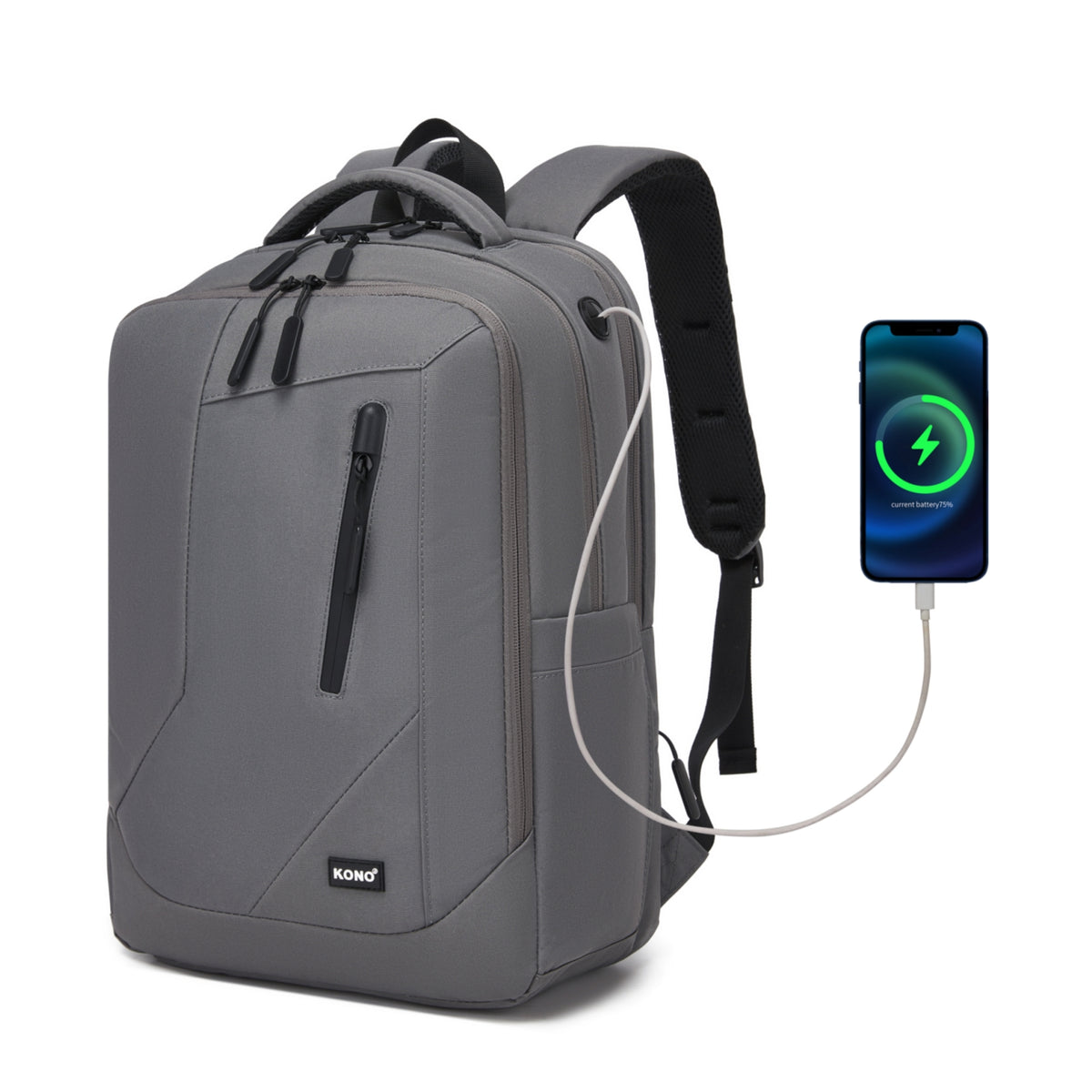Kono Laptop Backpack with 15.6" Laptop Compartment, Stylish Commuter Bag