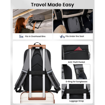 Kono Laptop Backpack with 15.6" Laptop Compartment, Stylish Commuter Bag