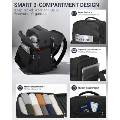 Kono 32L Upgraded Large Backpack, 17.3 Inch Laptop Rucksack