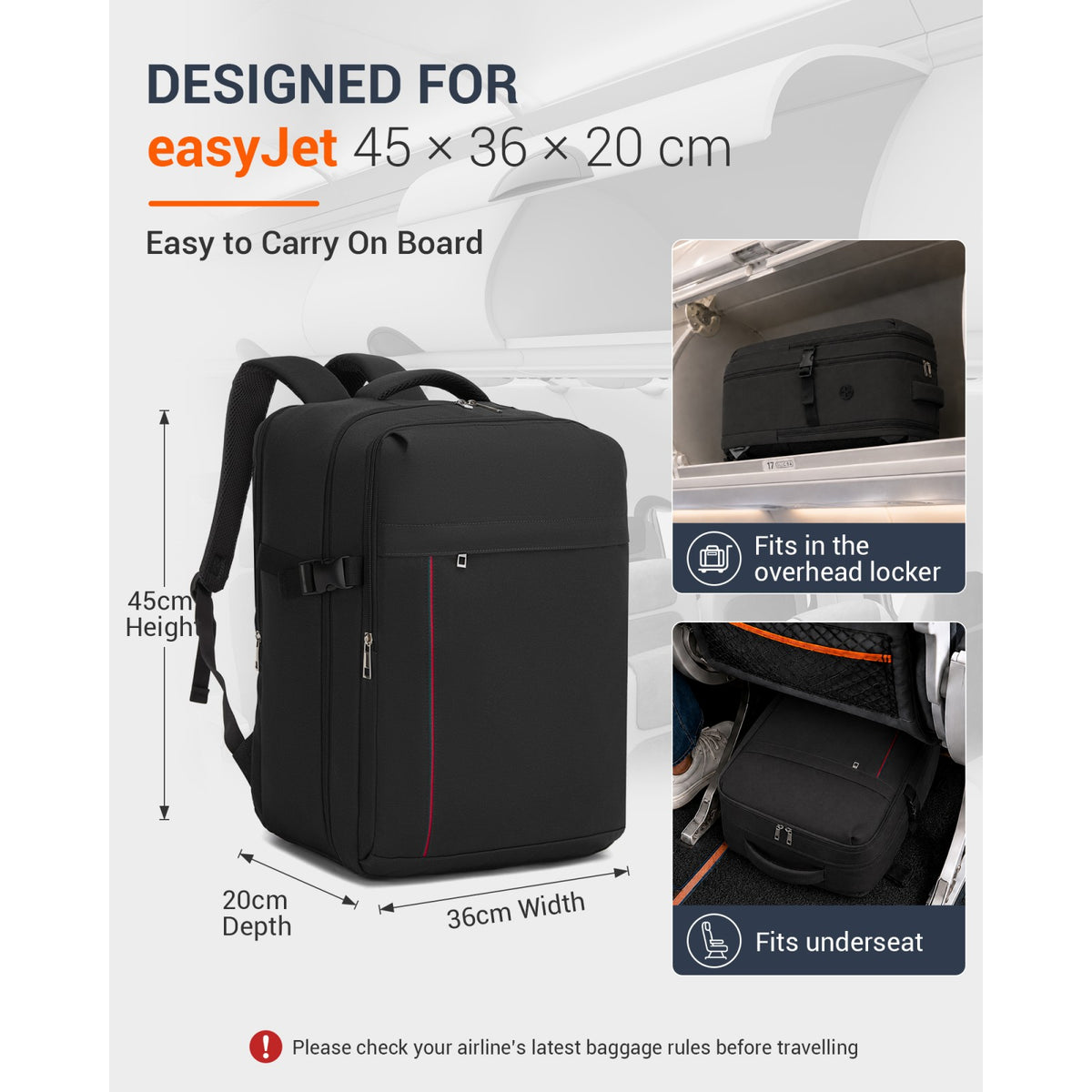 Kono 32L Upgraded Large Backpack, 17.3 Inch Laptop Rucksack